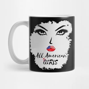 all american girls usa flag lips uncle sam hat 4th of july Mug